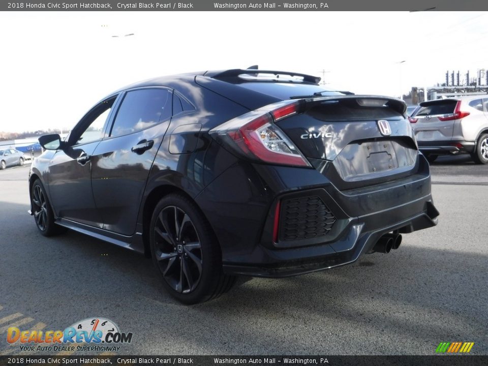 2018 Honda Civic Sport Hatchback Crystal Black Pearl / Black Photo #7