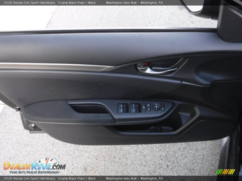 2018 Honda Civic Sport Hatchback Crystal Black Pearl / Black Photo #11