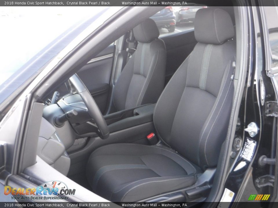 2018 Honda Civic Sport Hatchback Crystal Black Pearl / Black Photo #12