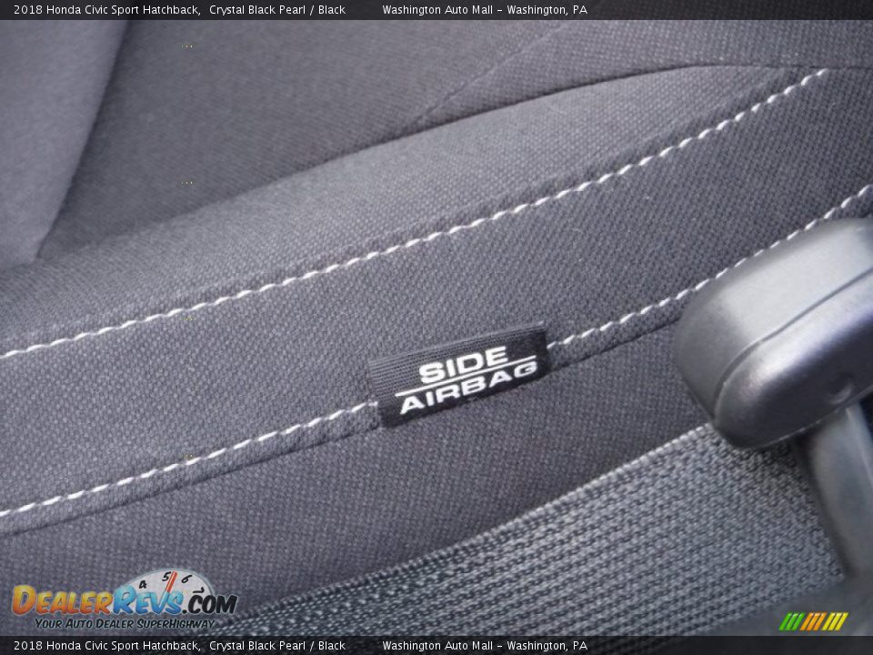 2018 Honda Civic Sport Hatchback Crystal Black Pearl / Black Photo #13
