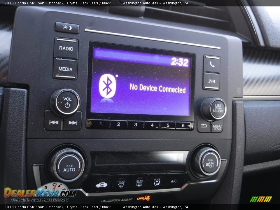 2018 Honda Civic Sport Hatchback Crystal Black Pearl / Black Photo #17