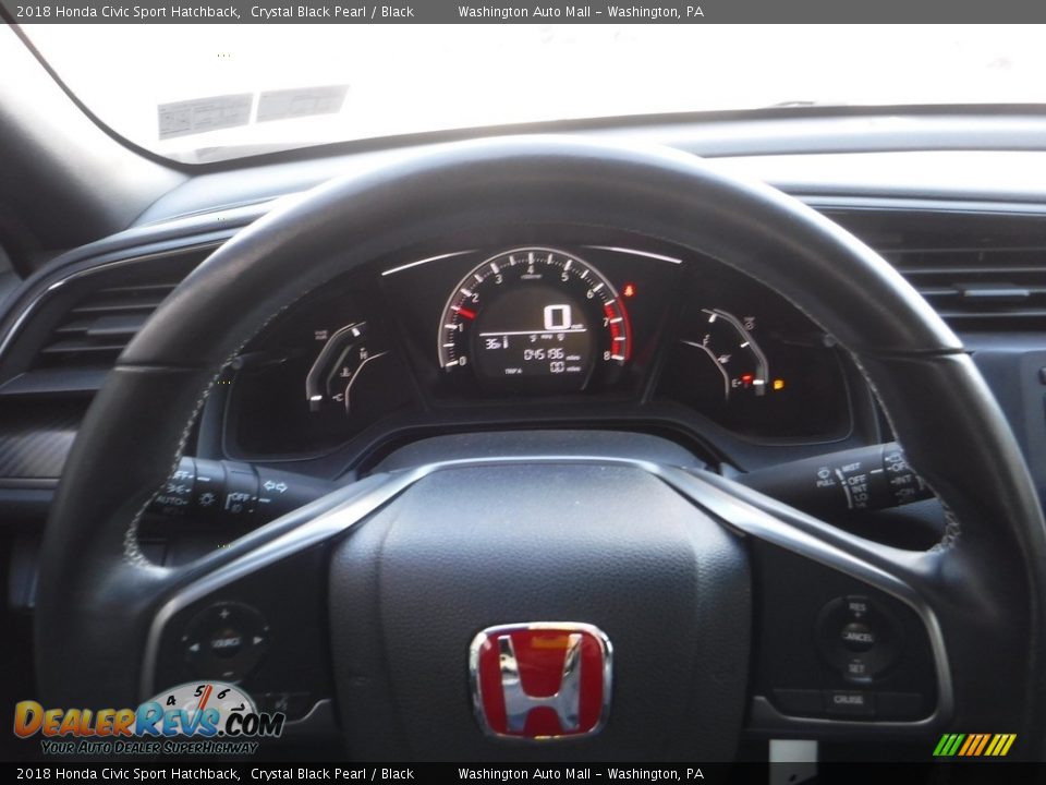 2018 Honda Civic Sport Hatchback Crystal Black Pearl / Black Photo #19