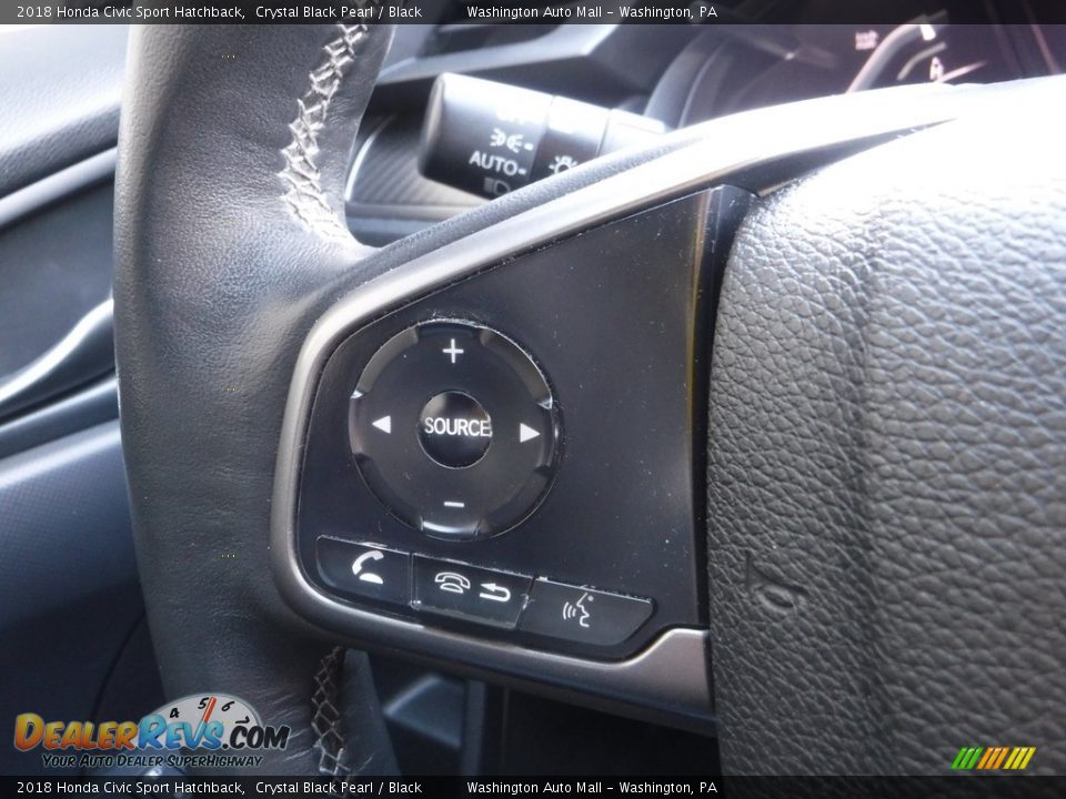 2018 Honda Civic Sport Hatchback Crystal Black Pearl / Black Photo #20