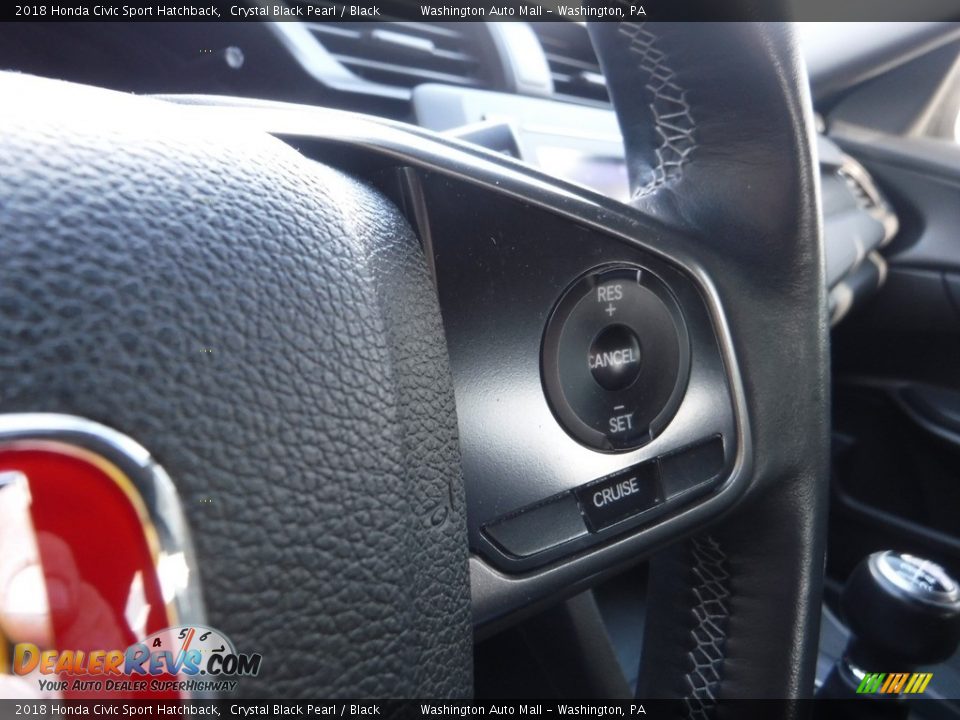 2018 Honda Civic Sport Hatchback Crystal Black Pearl / Black Photo #21