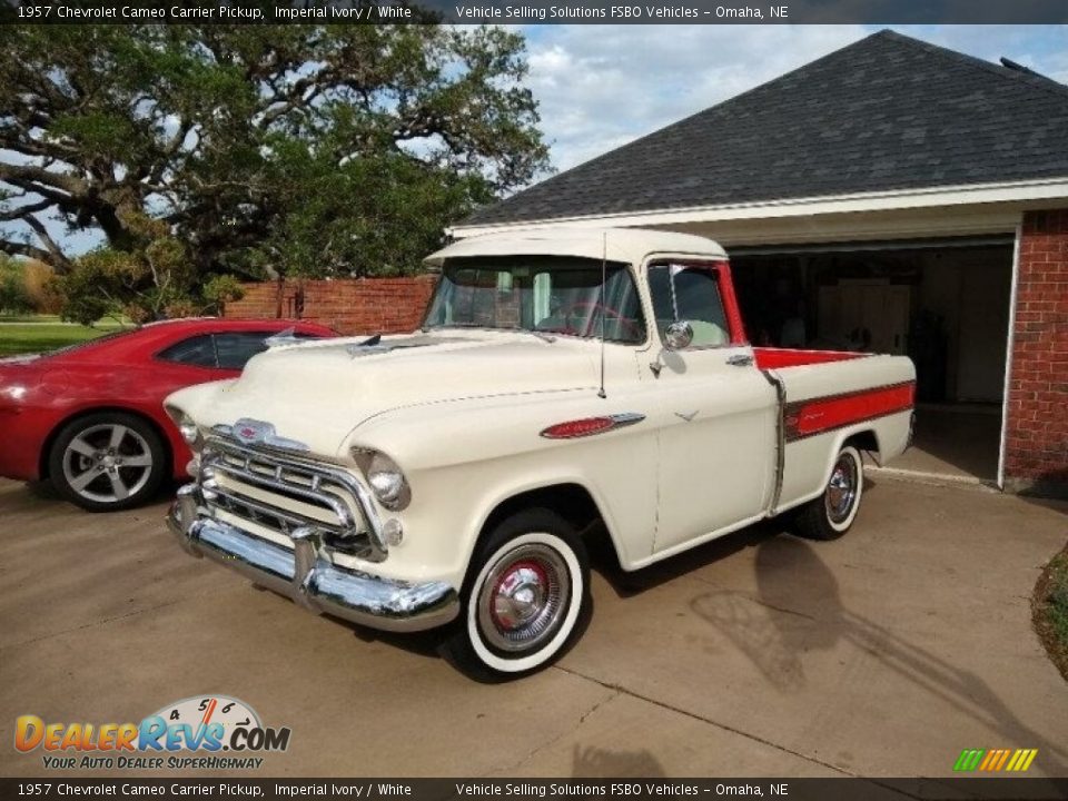 1957 Chevrolet Cameo Carrier Pickup Imperial Ivory / White Photo #1