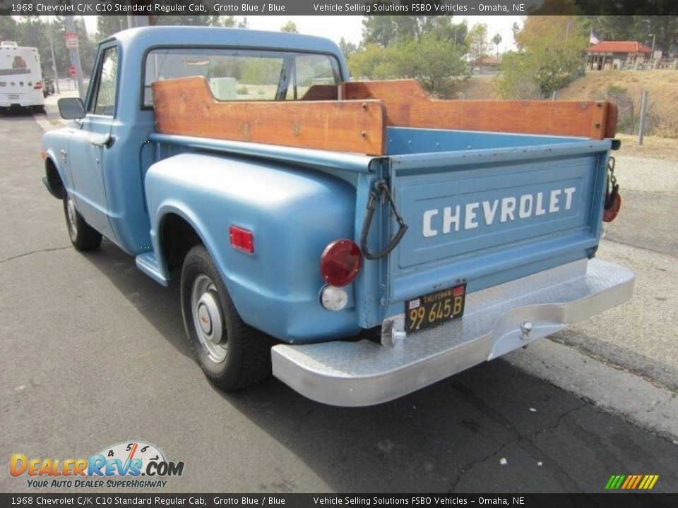 Grotto Blue 1968 Chevrolet C/K C10 Standard Regular Cab Photo #6