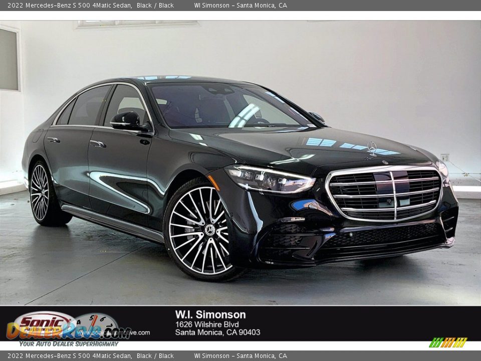 2022 Mercedes-Benz S 500 4Matic Sedan Black / Black Photo #1