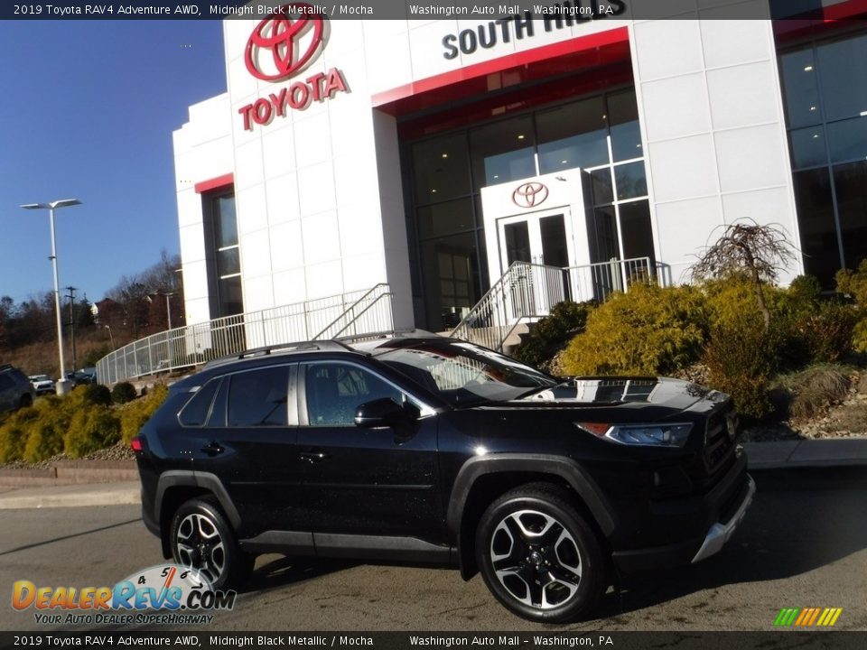 2019 Toyota RAV4 Adventure AWD Midnight Black Metallic / Mocha Photo #2