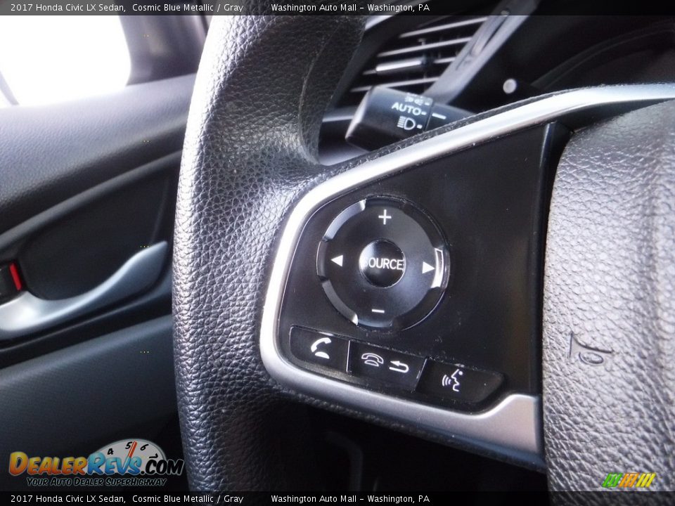 2017 Honda Civic LX Sedan Cosmic Blue Metallic / Gray Photo #7