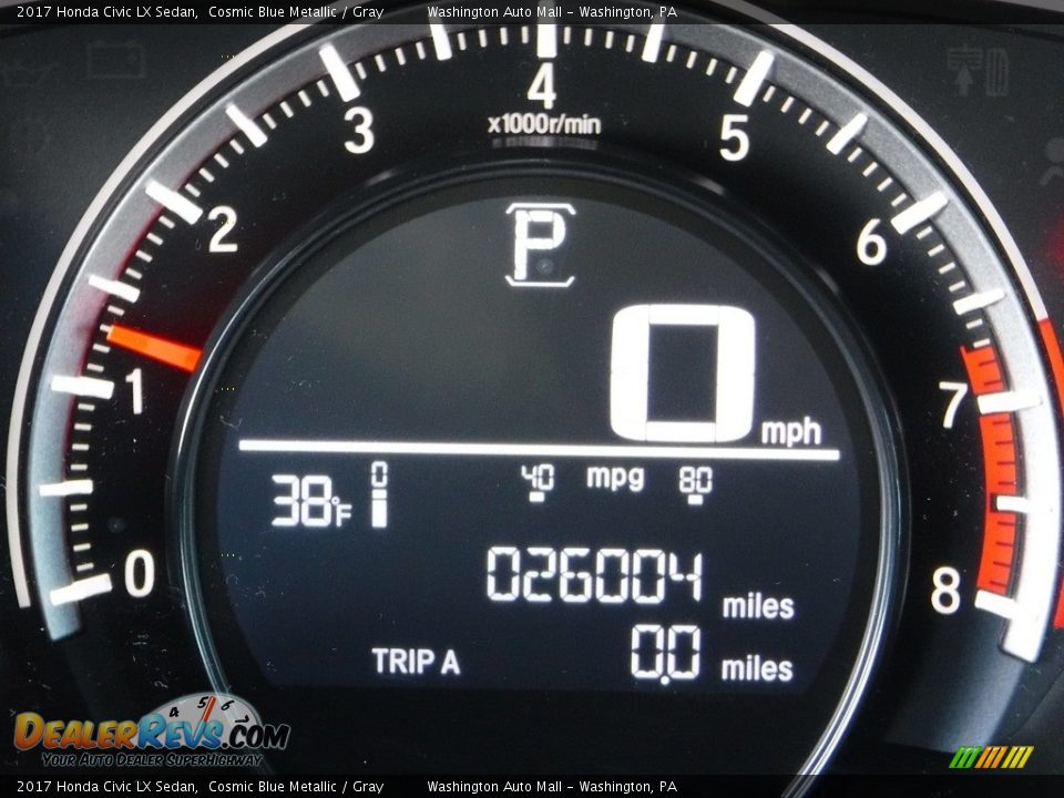 2017 Honda Civic LX Sedan Cosmic Blue Metallic / Gray Photo #17