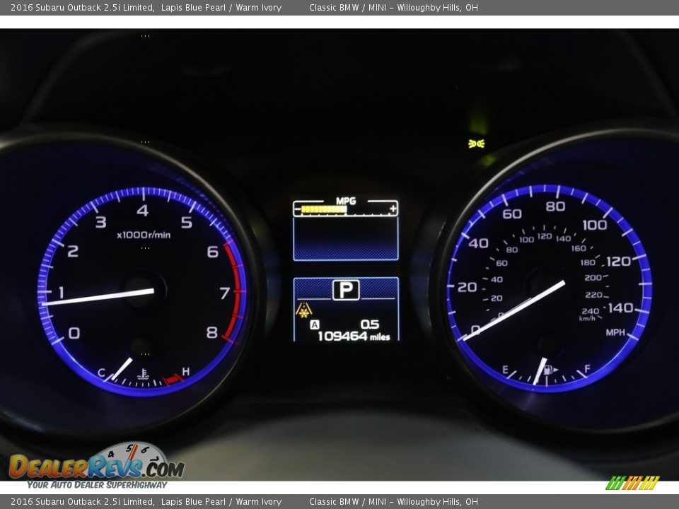 2016 Subaru Outback 2.5i Limited Gauges Photo #8