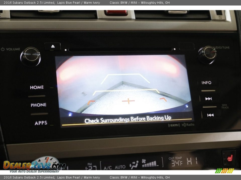 Controls of 2016 Subaru Outback 2.5i Limited Photo #12