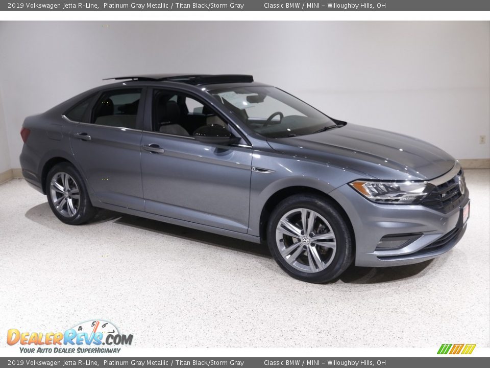 2019 Volkswagen Jetta R-Line Platinum Gray Metallic / Titan Black/Storm Gray Photo #1