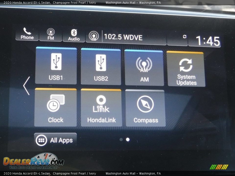 2020 Honda Accord EX-L Sedan Champagne Frost Pearl / Ivory Photo #22