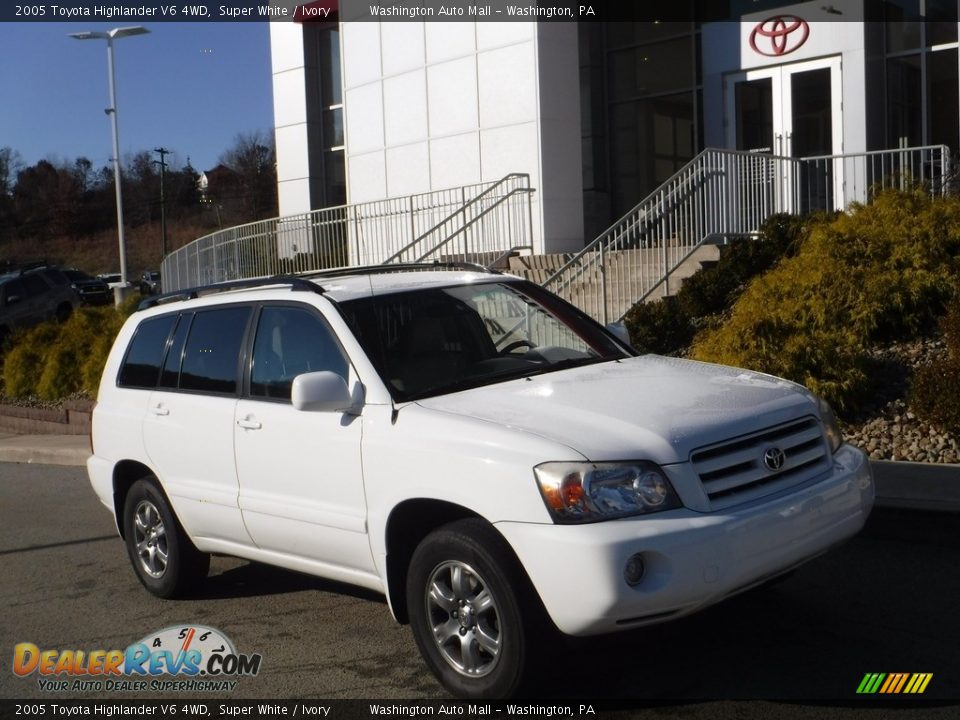 2005 Toyota Highlander V6 4WD Super White / Ivory Photo #1