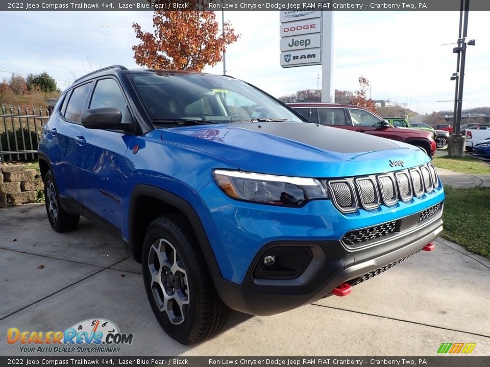 2022 Jeep Compass Trailhawk 4x4 Laser Blue Pearl / Black Photo #3