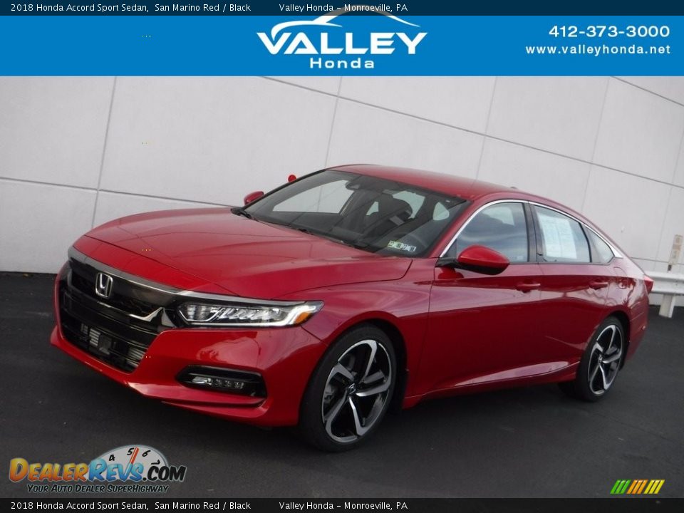 2018 Honda Accord Sport Sedan San Marino Red / Black Photo #1
