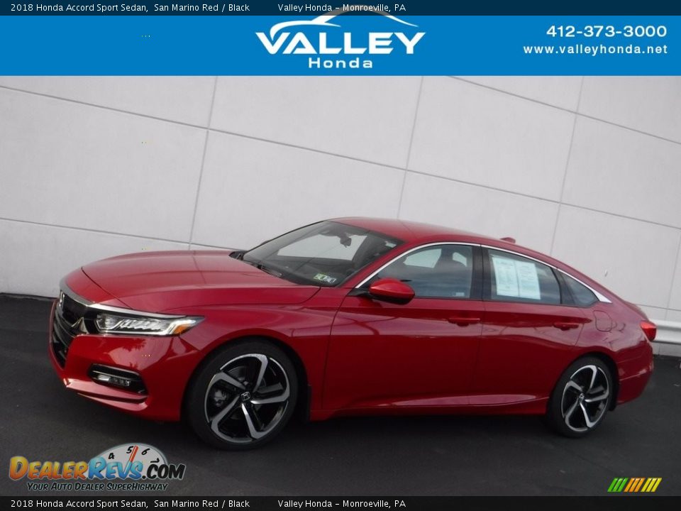 2018 Honda Accord Sport Sedan San Marino Red / Black Photo #2