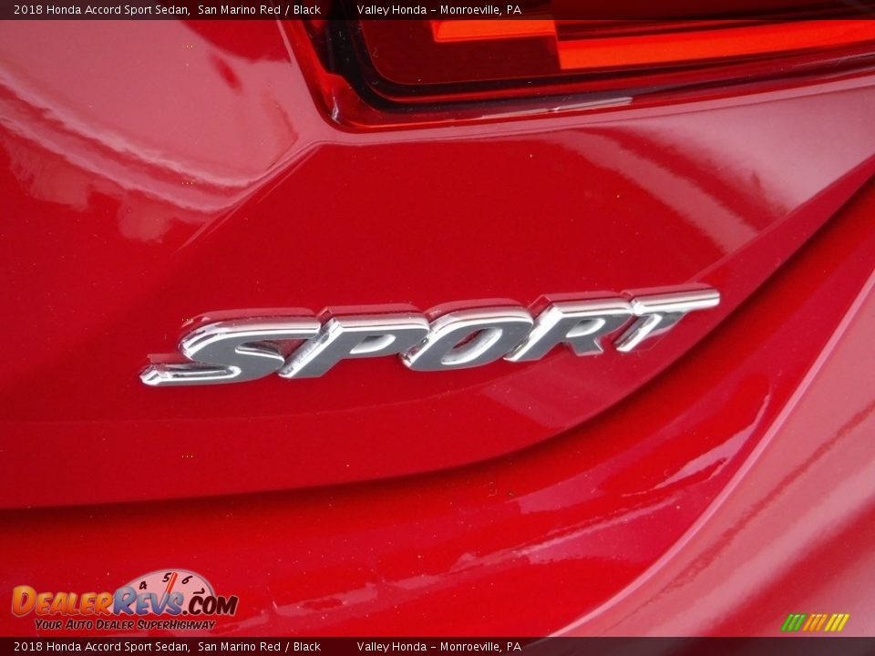 2018 Honda Accord Sport Sedan San Marino Red / Black Photo #7