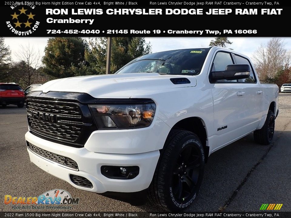 2022 Ram 1500 Big Horn Night Edition Crew Cab 4x4 Bright White / Black Photo #1