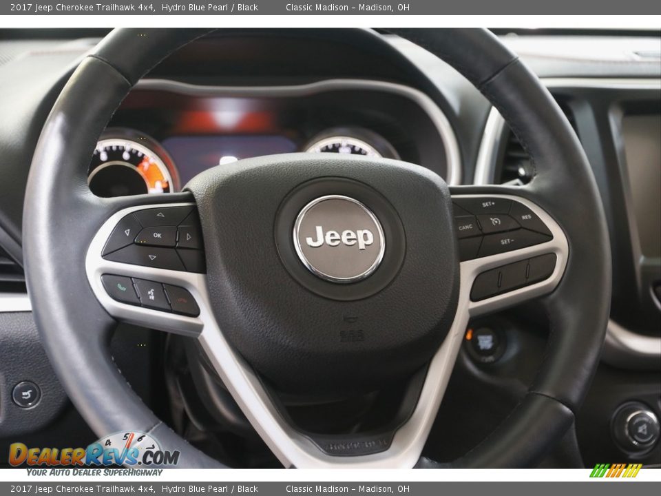 2017 Jeep Cherokee Trailhawk 4x4 Hydro Blue Pearl / Black Photo #7