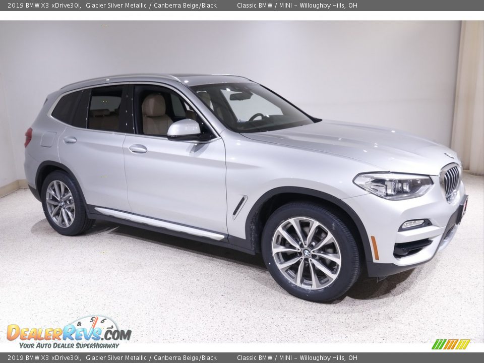 2019 BMW X3 xDrive30i Glacier Silver Metallic / Canberra Beige/Black Photo #1