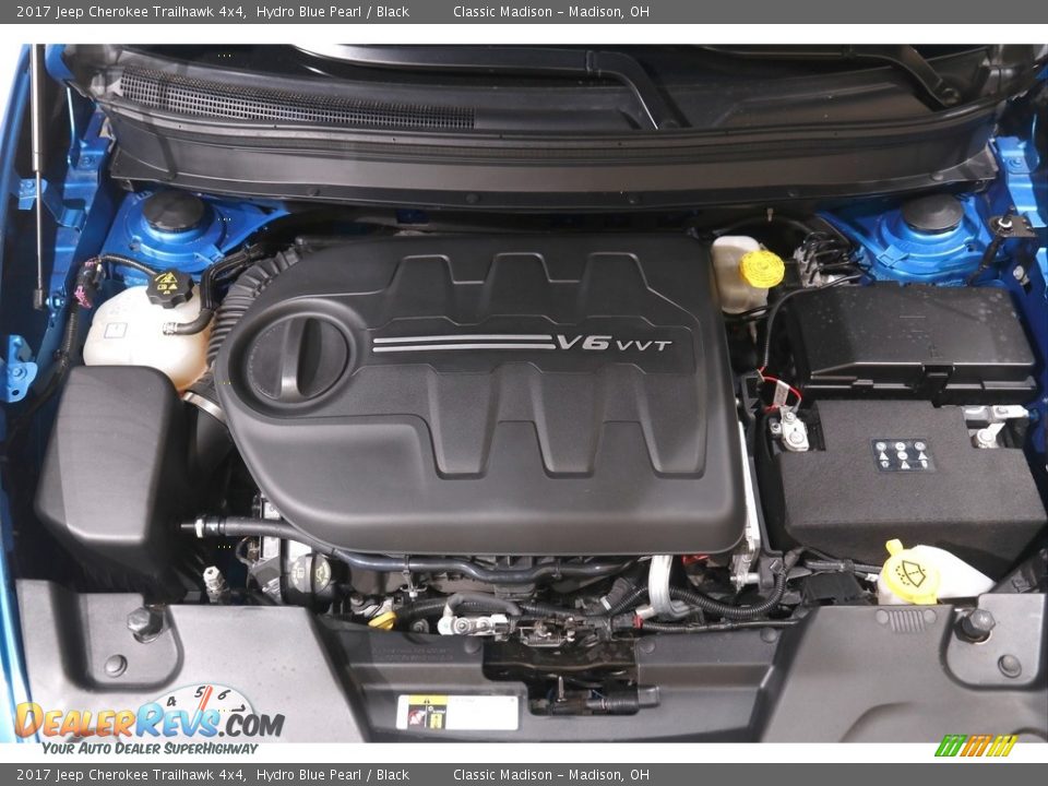 2017 Jeep Cherokee Trailhawk 4x4 Hydro Blue Pearl / Black Photo #20