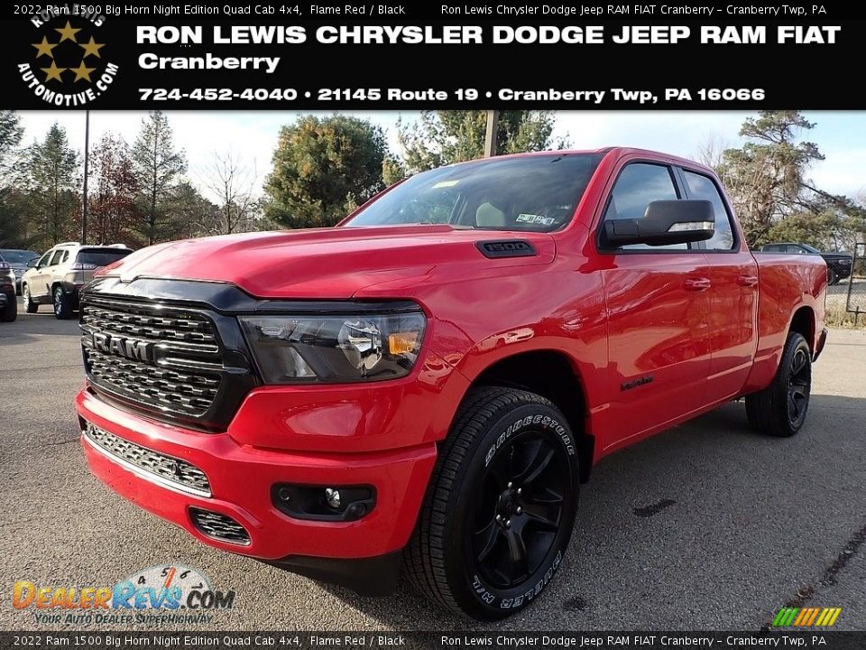 2022 Ram 1500 Big Horn Night Edition Quad Cab 4x4 Flame Red / Black Photo #1