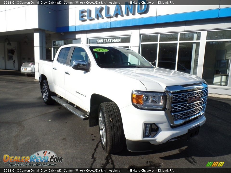 2021 GMC Canyon Denali Crew Cab 4WD Summit White / Cocoa/Dark Atmosphere Photo #4