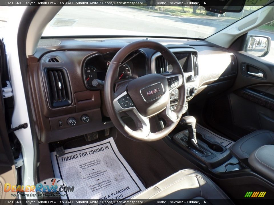 2021 GMC Canyon Denali Crew Cab 4WD Summit White / Cocoa/Dark Atmosphere Photo #16