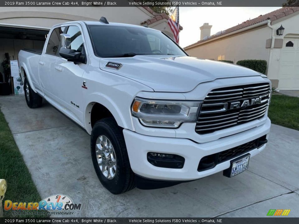 2019 Ram 3500 Laramie Crew Cab 4x4 Bright White / Black Photo #1