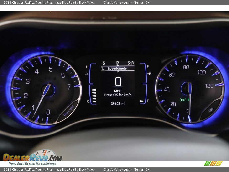 2018 Chrysler Pacifica Touring Plus Jazz Blue Pearl / Black/Alloy Photo #8