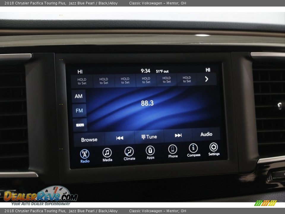 2018 Chrysler Pacifica Touring Plus Jazz Blue Pearl / Black/Alloy Photo #10