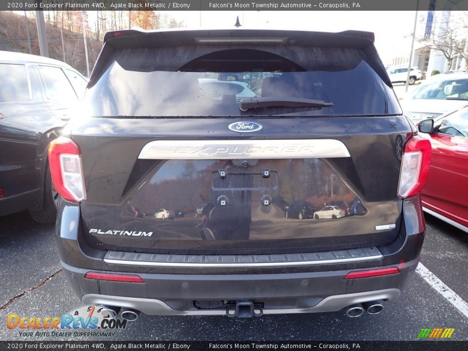 2020 Ford Explorer Platinum 4WD Agate Black Metallic / Ebony Photo #3