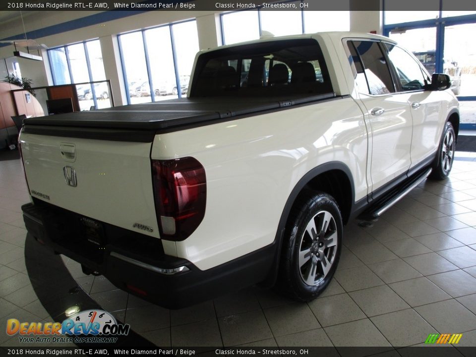 2018 Honda Ridgeline RTL-E AWD White Diamond Pearl / Beige Photo #7