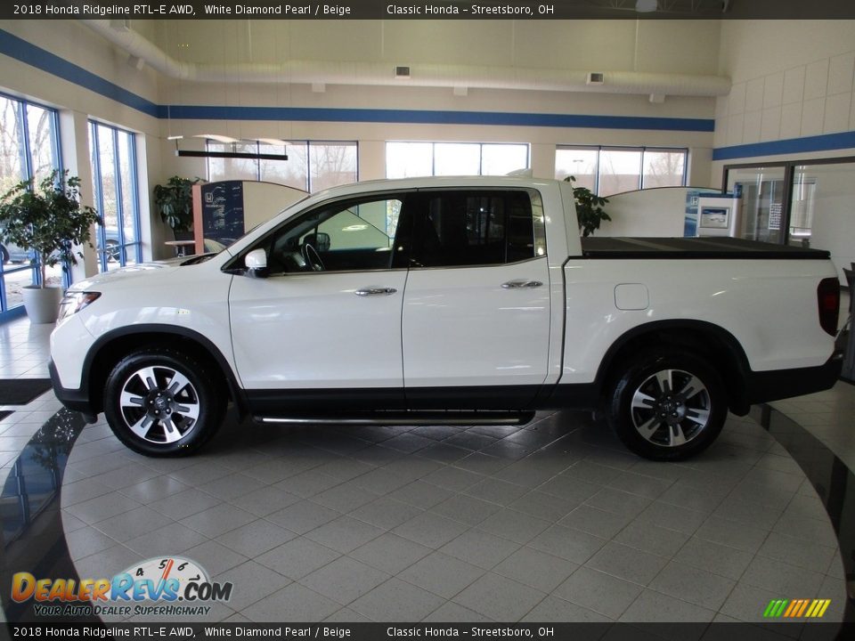 2018 Honda Ridgeline RTL-E AWD White Diamond Pearl / Beige Photo #10