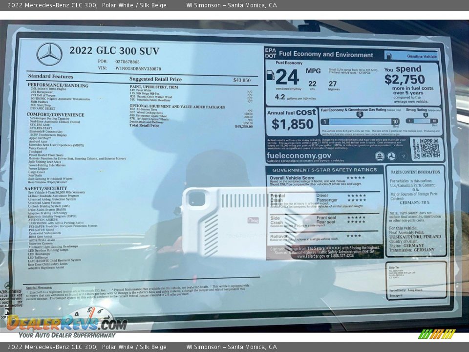2022 Mercedes-Benz GLC 300 Polar White / Silk Beige Photo #13