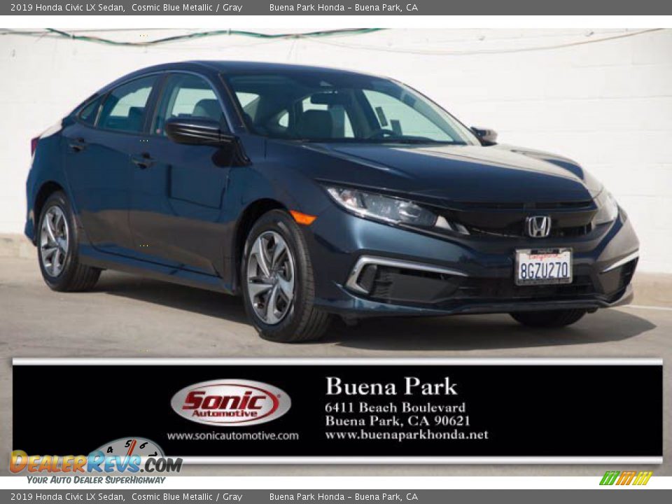 2019 Honda Civic LX Sedan Cosmic Blue Metallic / Gray Photo #1