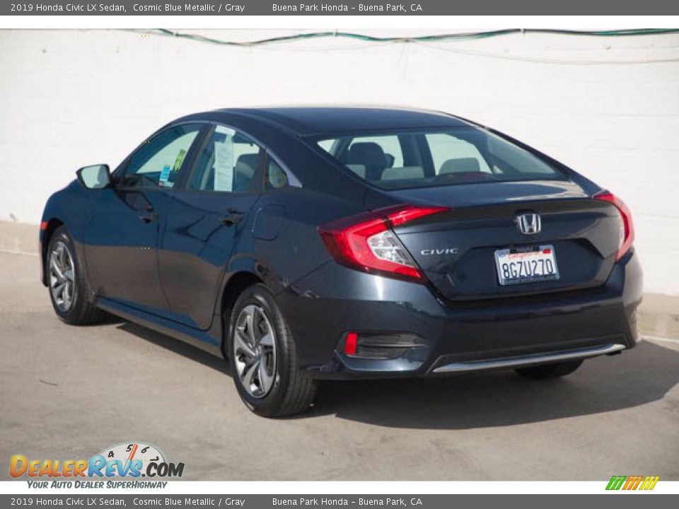 2019 Honda Civic LX Sedan Cosmic Blue Metallic / Gray Photo #2