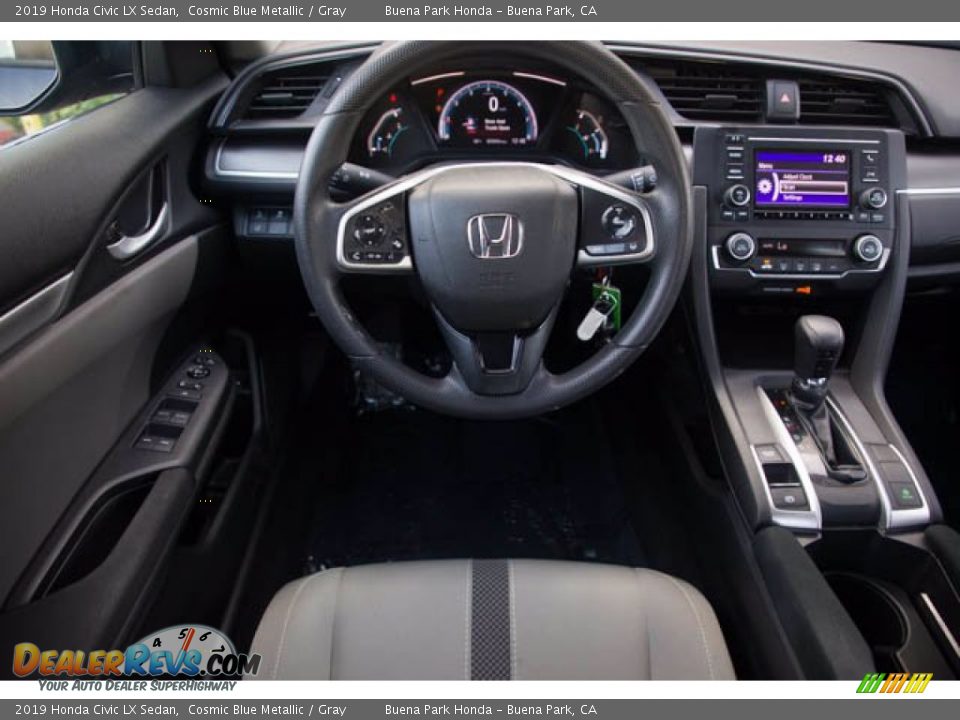 2019 Honda Civic LX Sedan Cosmic Blue Metallic / Gray Photo #5