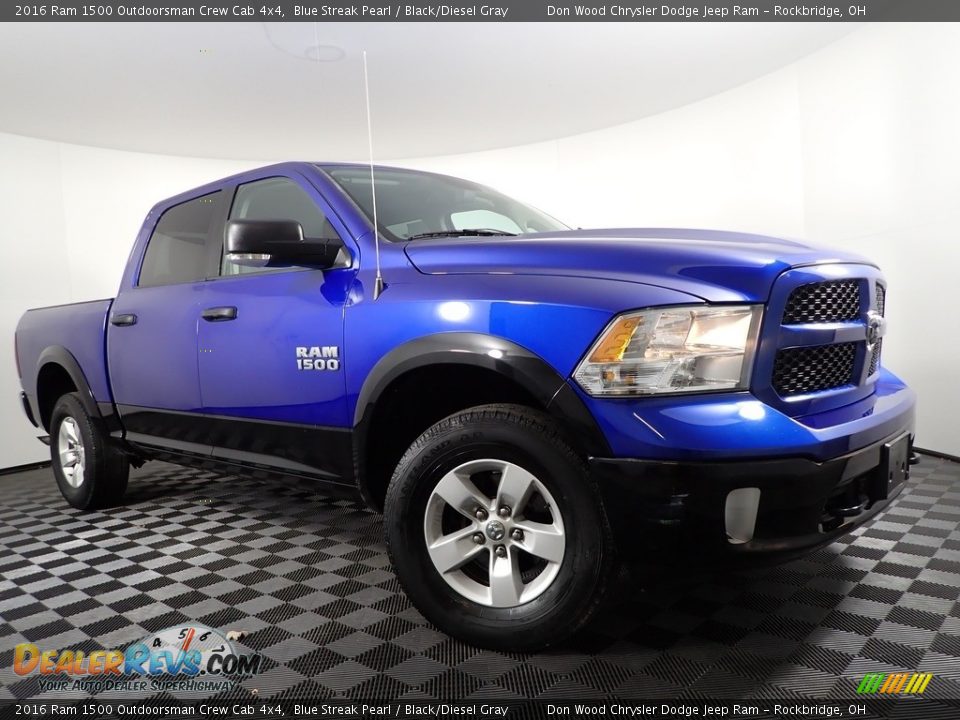 Blue Streak Pearl 2016 Ram 1500 Outdoorsman Crew Cab 4x4 Photo #4