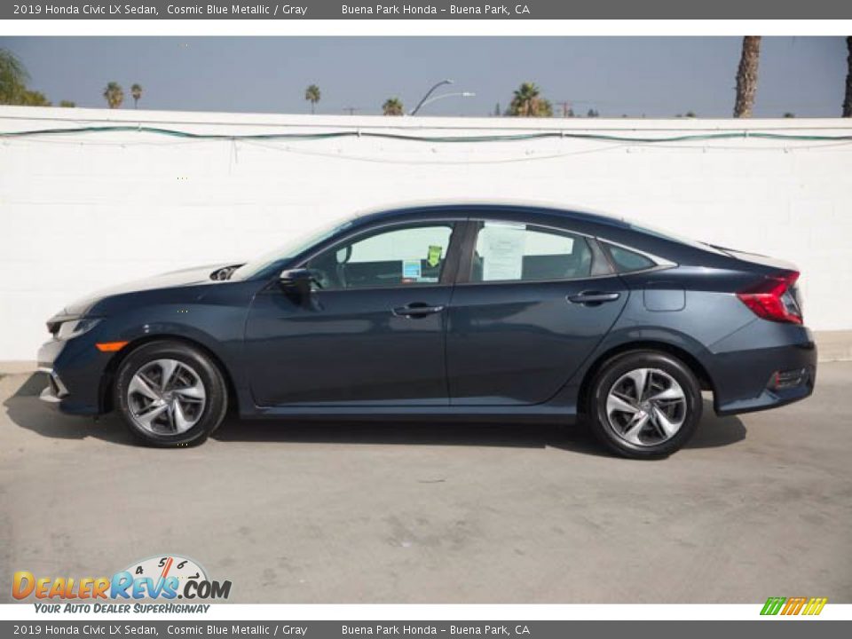 2019 Honda Civic LX Sedan Cosmic Blue Metallic / Gray Photo #10