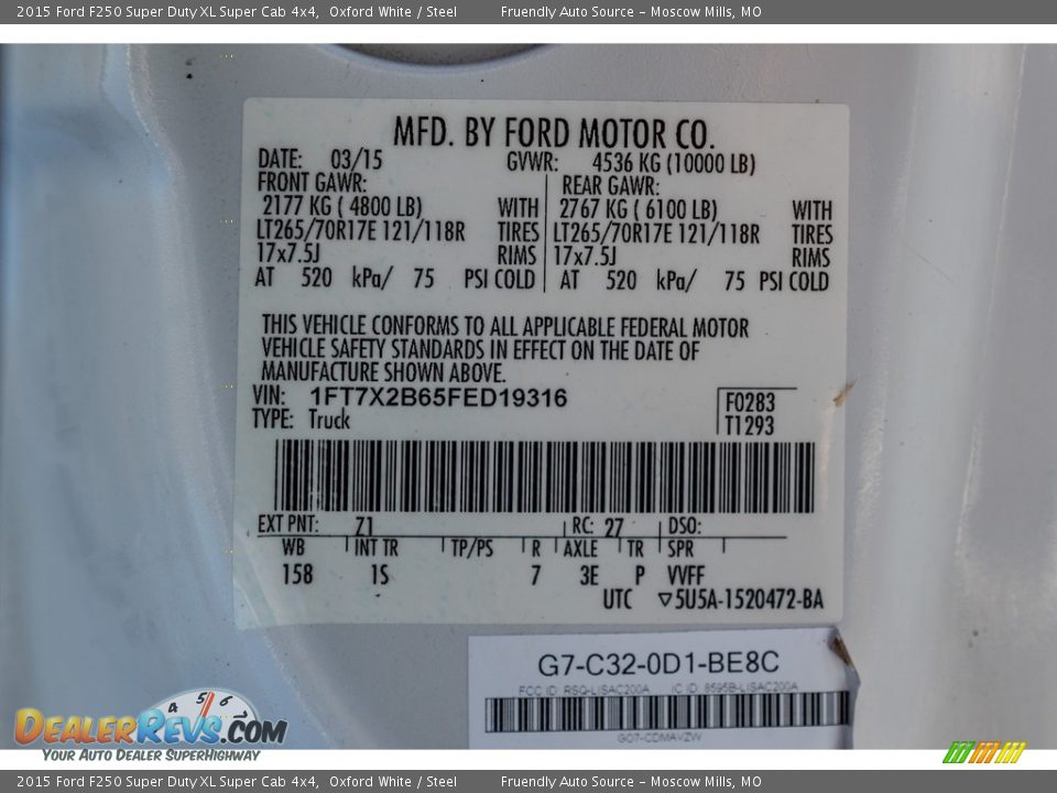2015 Ford F250 Super Duty XL Super Cab 4x4 Oxford White / Steel Photo #36