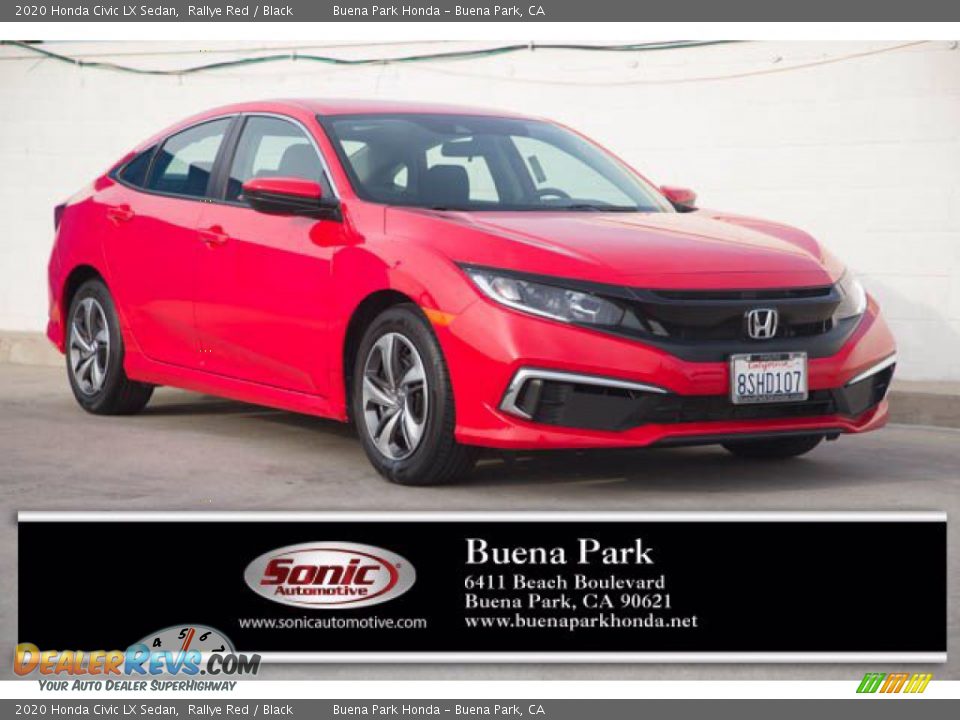 2020 Honda Civic LX Sedan Rallye Red / Black Photo #1