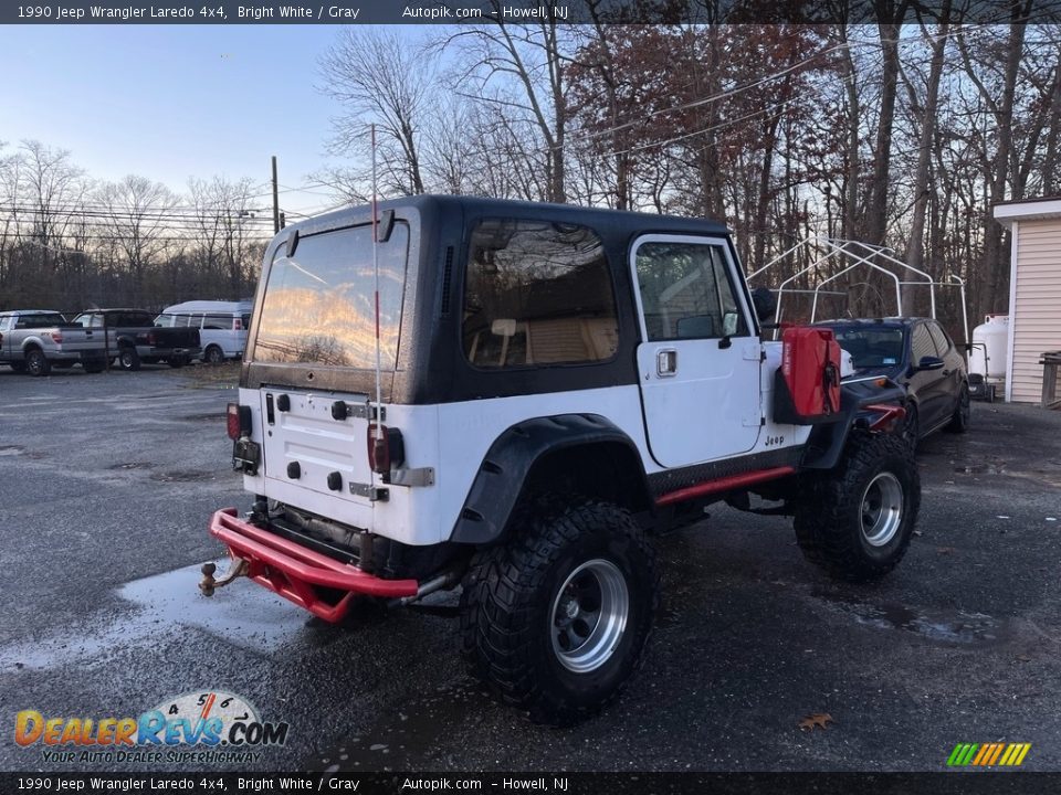 1990 Jeep Wrangler Laredo 4x4 Bright White / Gray Photo #3