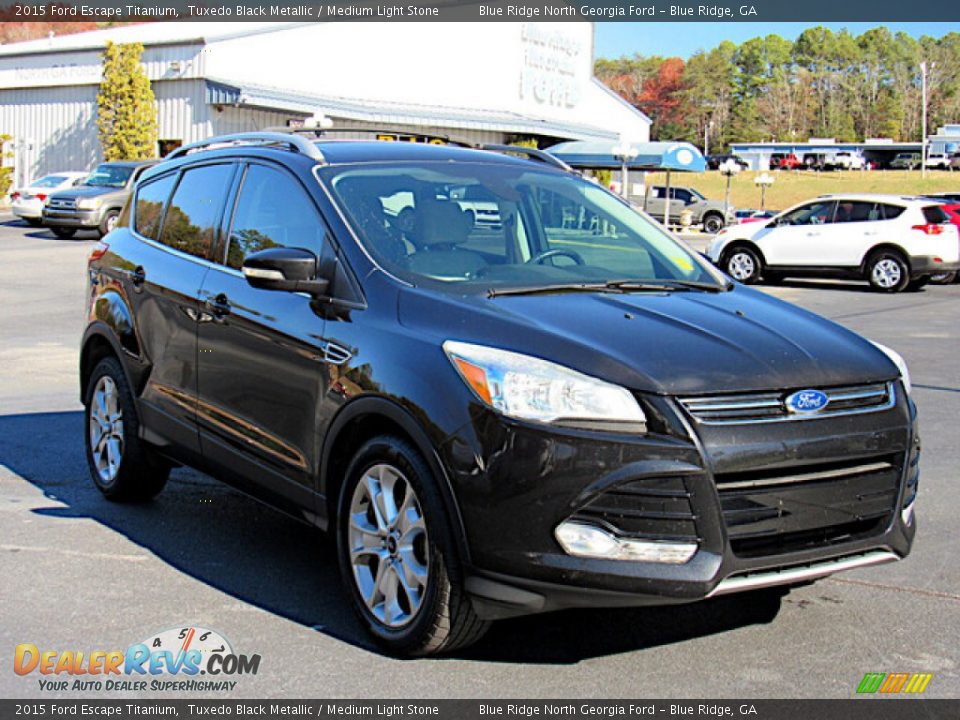 2015 Ford Escape Titanium Tuxedo Black Metallic / Medium Light Stone Photo #7