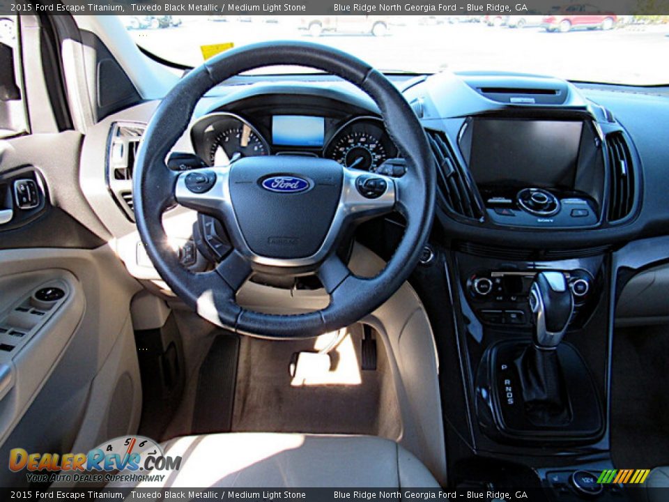 2015 Ford Escape Titanium Tuxedo Black Metallic / Medium Light Stone Photo #15