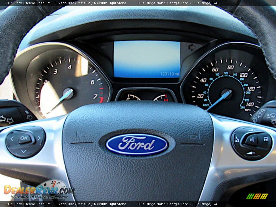 2015 Ford Escape Titanium Tuxedo Black Metallic / Medium Light Stone Photo #17