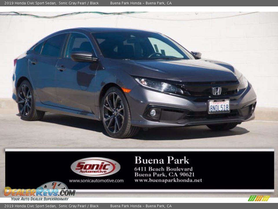 2019 Honda Civic Sport Sedan Sonic Gray Pearl / Black Photo #1
