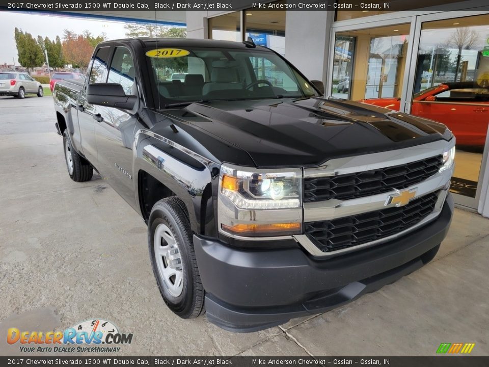 2017 Chevrolet Silverado 1500 WT Double Cab Black / Dark Ash/Jet Black Photo #2